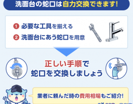 洗面台の蛇口を交換するには？自力交換の方法と業者費用をご紹介