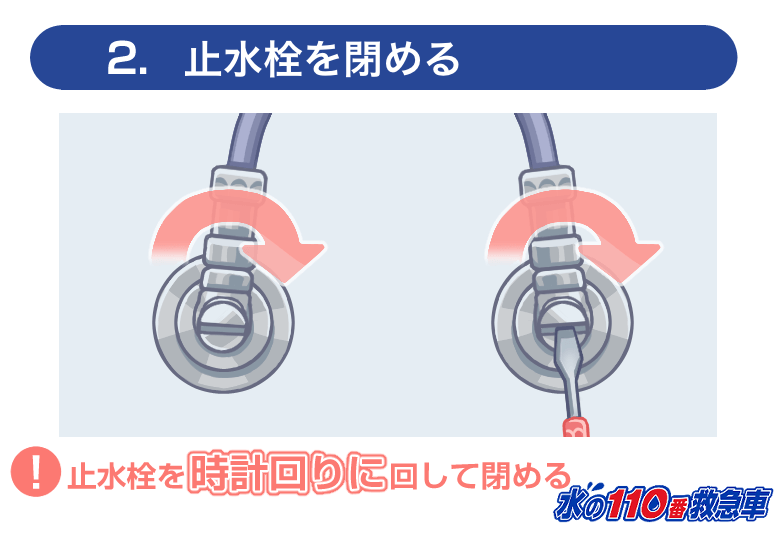 止水栓が見えます"