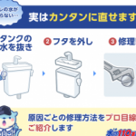 【プロが教える】トイレの水が止まらない！原因とカンタン修理法まとめ