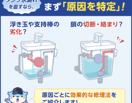 トイレタンクがチョロチョロと水漏れ…すぐできる簡単な修理法で直そう