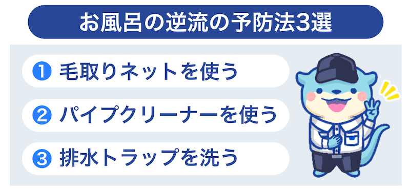 お風呂逆流の予防法