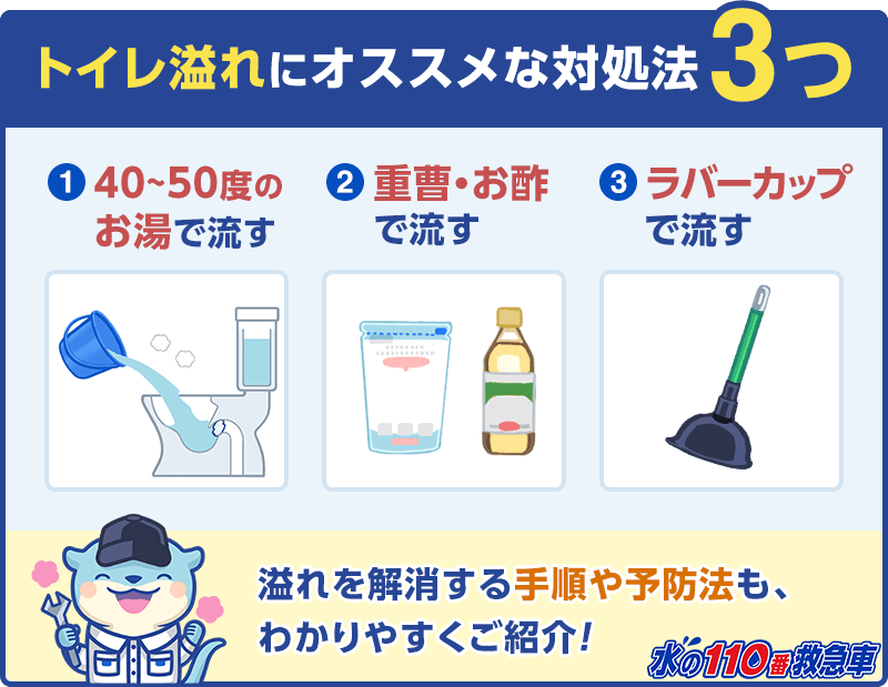 5分で直せる トイレの水が溢れた 原因と自分でできる対処法3選 水の110番救急車